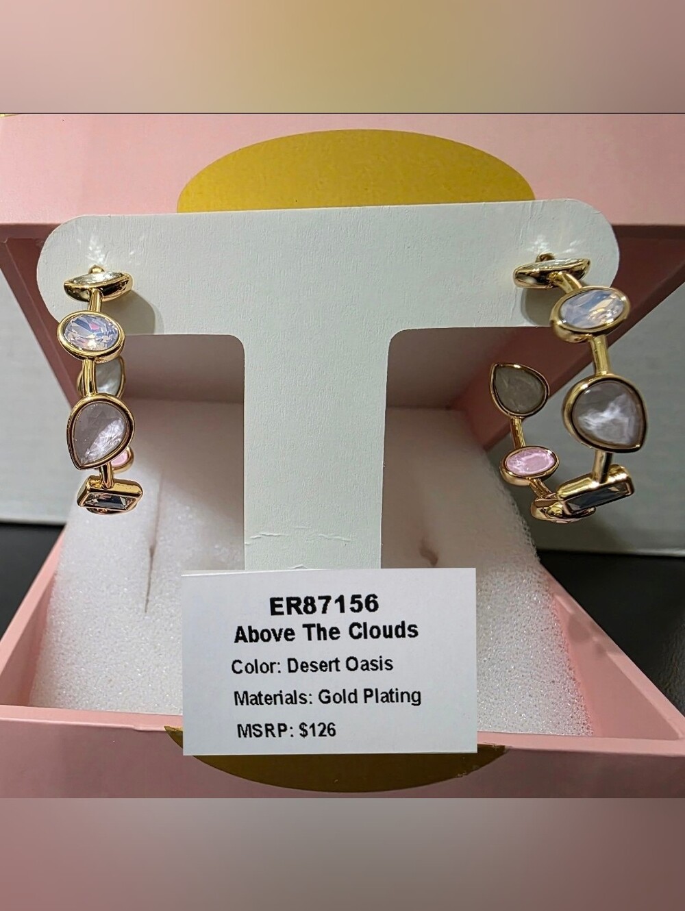 Desert Oasis Gold-Plated Jewel Candy Hoop Earrings